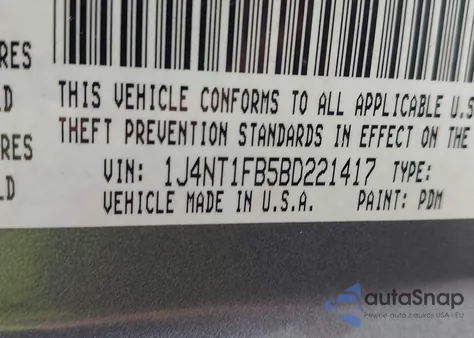 2011 Jeep Compass из США, поврежденный, VIN 1J4NT1FB5BD221417